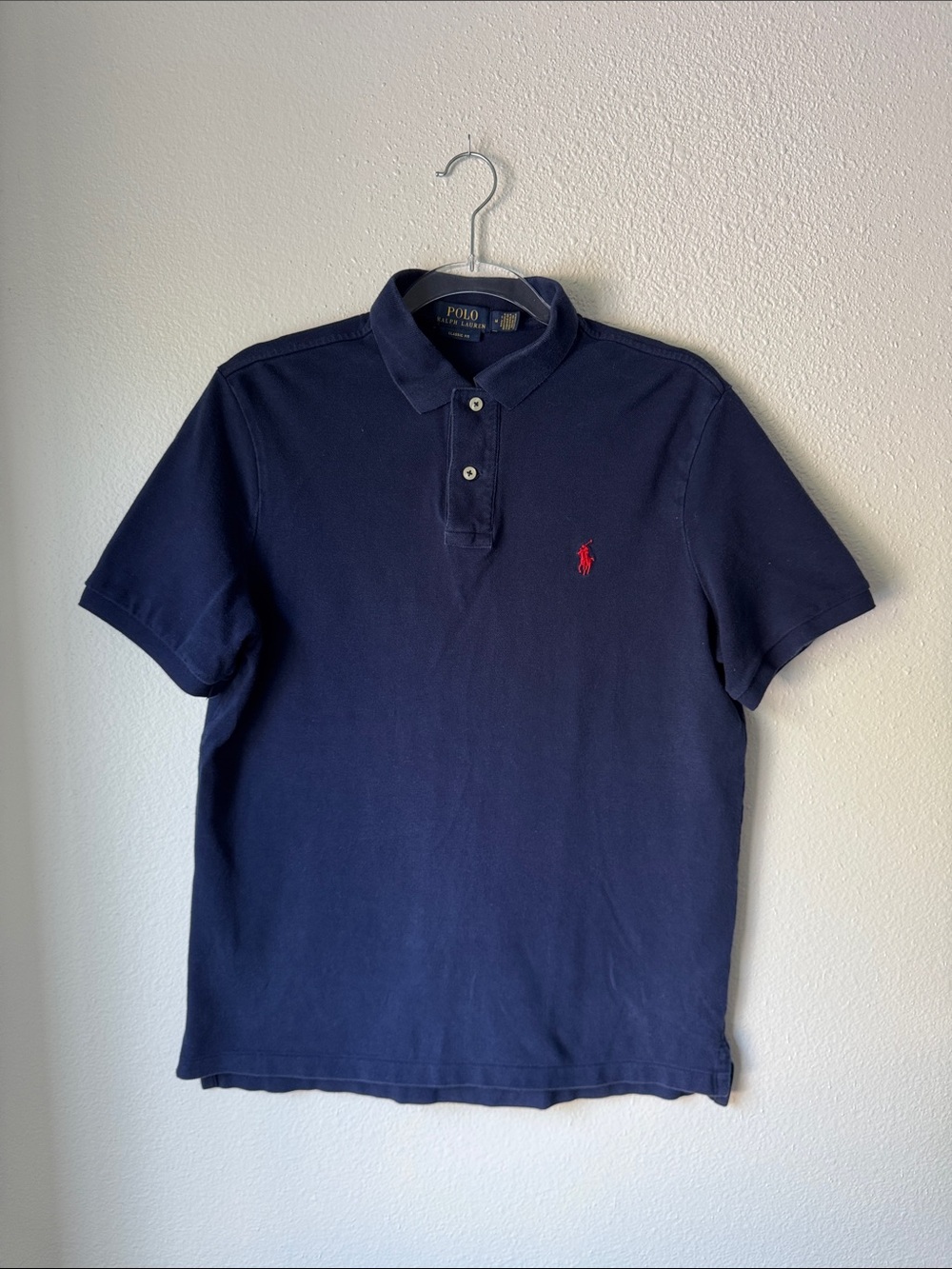 Polo by Ralph Lauren Navy Short-Sleeve Polo with Red Pony